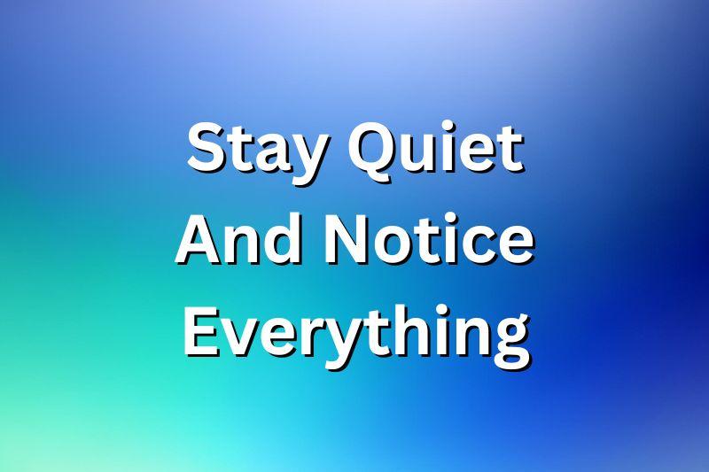 Stay Quiet And Notice Everything - Thom Byxbe's Research Desk